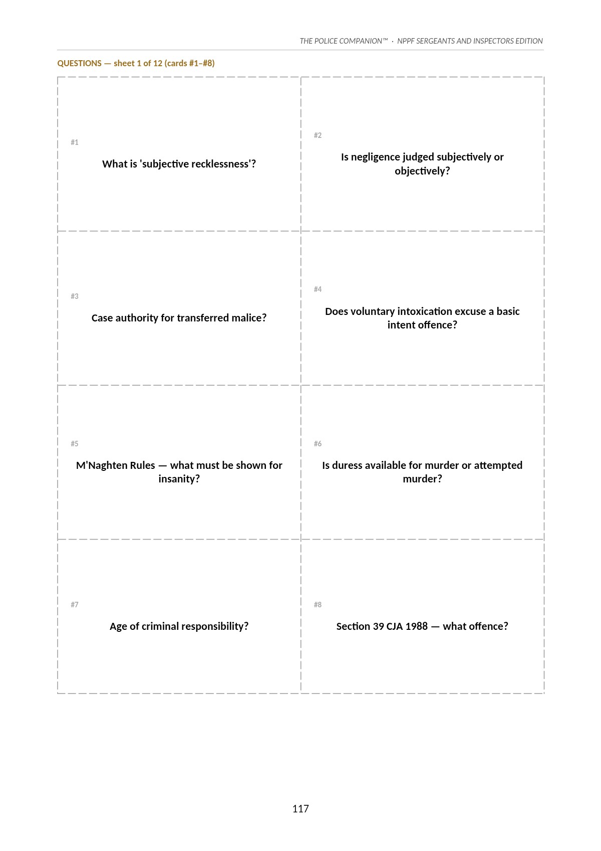 NPPF revision notes, Print-and-cut flashcards